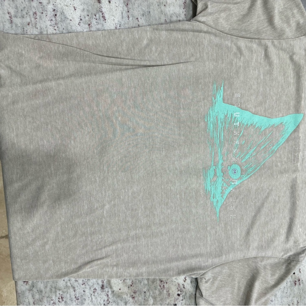 Southern Marsh Gray Shirt with Teal Logo